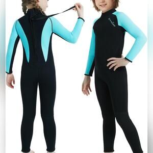NWOT OMGear 3mm Shorty Neoprene One Piece Long Sleeve Wetsuit for Kids, Sz. 8